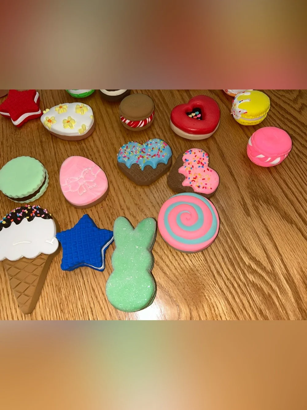Assorted Pastel Party Cookie Embellishments - Pink, Green, Blue & More